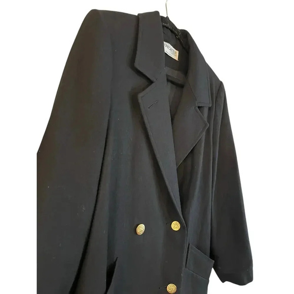 VTG Forecaster Of Boston Women’s 100% Wool Double Breasted Coat Black Size 8 - Picture 2 of 11